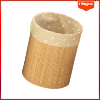 papelera de bambú plegable durable cesta de basura para baño, dormitorio, oficina, 22 x 27 cm