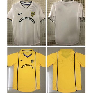 2000/2001 leeds united home retro fútbol jersey para hombre retro 00-01 leeds united home blanco jersi fútbol jerse