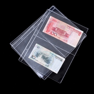 [meetyou] 5 piezas de 2 bolsillos por página, papel transparente, álbum de dinero, sello de billetes, colección cl