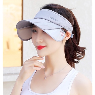 Deportes protector solar vacío sombrero superior de las mujeres de ocio ciclismo visera retráctil extraíble ala sol sombrero
