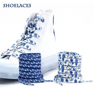 al cordones retro azul y blanco estilo chino azul y blanco porcelana encaje cuerda plana marea zapato encaje encanto accesorios de zapatos