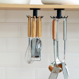 Ganchos giratorios de cocina 360 grados giratorios ganchos de gabinete 6 ganchos de cocina estante de cocina ganchos de pared para conveniencia de cocina