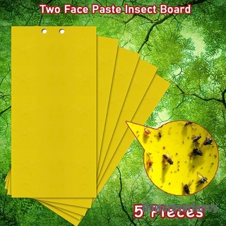 5 pzs trampa adhesiva de doble cara amarilla Para Moscas