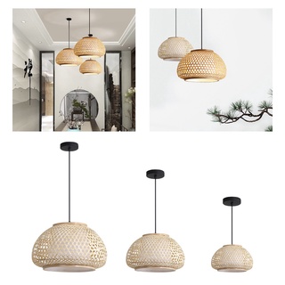 Lámpara de techo de bambú de ratán colgante de lámpara de techo de cocina