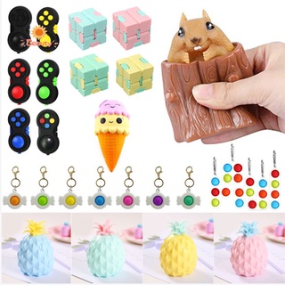 set de juguetes sensoriales dedo push pop squeeze flip press para aliviar el estrés y anti-ansiedad para niños adultos