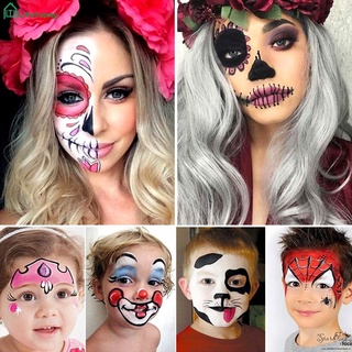 Moda 12 Colores Pigmento Halloween Profesional Mascarada Cuerpo Pintura Teatro Payaso Impermeable Cara lifefunny