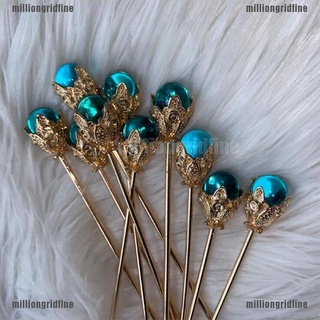 MICL 1Pc Blue Hair Claw Plate Hairpin Headdress Hair Sticks Ornaments Ancient Style 210824