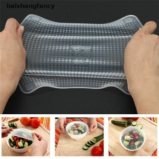 Bsfc 4pcs Stretch Reusable Food Storage Wrap Silicone Bowl Cover Seal Fresh Lids Film Fancy