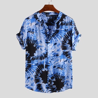 camiseta de manga corta con estampado floral casual para hombre