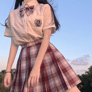 Xs-2xl-jk uniforme conjunto] blusa gaming chica celosía falda superior estudiante JK uniforme marinero traje plisado falda camisa estilo universitario (5)