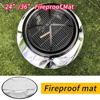 Colorfulswallowfly 24/36 Inch Round Fire Pit Protective Pad Shape BBQ Fireproof Flame retardant Mat CSF