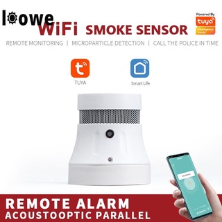 lo tuya wifi smart detector de humo sensor de seguridad sistema de alarma vida inteligente/tuya app humo alarma protección contra incendios @