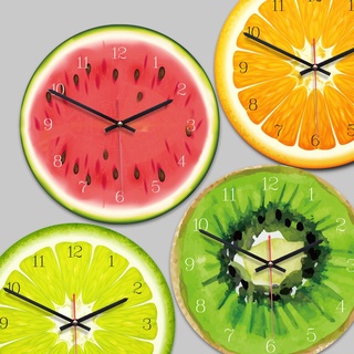 Creativo Reloj De Pared De Fruta Lima Moderna Cocina Colorido Decoración Del Hogar Sala De Estar
