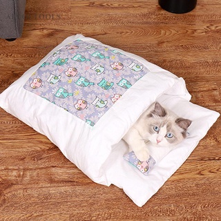 Herramienta extraíble gato perros cama invierno cálido gatito casa gatos saco de dormir perrera [Alo] (8)