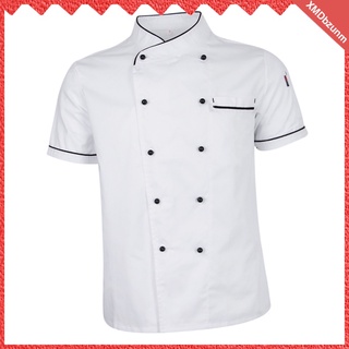 Chef\\\'s jacket uniform short-sleeved hotel kitchen chef\\\'s coat coat white