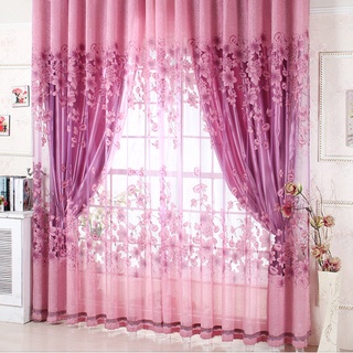 cortina de medio sombreado floral tratamiento de ventana para sala de estar dormitorio decoración