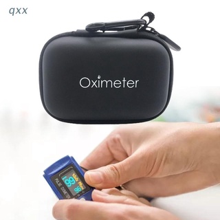 Qx portátil de viaje EVA duro caso de almacenamiento para oxímetro de pulso de la yema del dedo Monitor de saturación de oxígeno en sangre mosquetón organizador