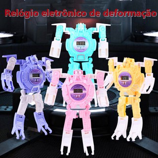 Reloj para niños / Reloj electrónico para niños Transformers Robot Toy Deformation Watch