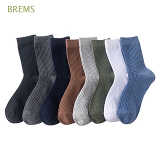 BREMS High Quality Crew socks Basic Cotton Socks Men's Socks 4 Seasons Mid-tube Solid Color Male Casual Simple Men Dress Socks/Multicolor