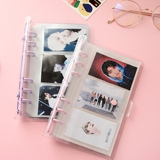 Transparente Glitter A6 Binder cubierta colorido Polaroid álbum de fotos estrella persiguiendo Photocard álbum DIY diario cuaderno (1)