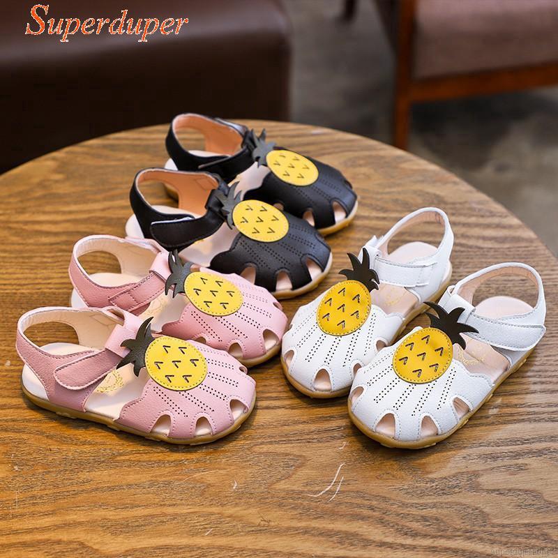 verano niños bebé niñas antideslizante piña diseño sandalias prewalkers zapatos de caminar