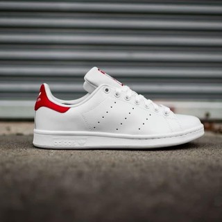 mafc1009 adidas stan smith blanco rojo cuero original casual zapatos 100% calidad
