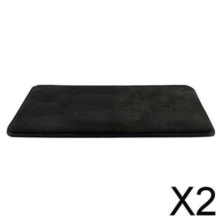 2 alfombrilla de espuma viscoelástica antideslizante absorbente para baño vevelt, color negro, 40 x 60 cm