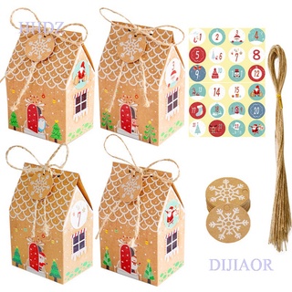 Dijiaor caja De Papel Kraft Para dulces/galletas/regalos/navidad/1-24/Material De fiesta