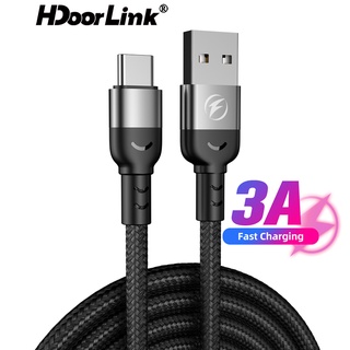 Hdoorlink 3A Cable de datos de carga rápida USB USB-A A Cable de cargador tipo C para Xiaomi Samsung Huawei OPPO m/1m/2m