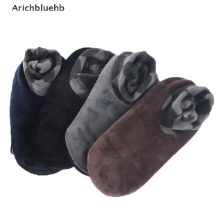 (arichbluehb) hombres invierno cálido hogar suave forro polar gruesa cama calcetín antideslizante zapatilla piso calcetines en venta