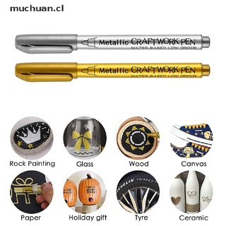 【muchuan】 Metallic Marker Paint Pen Non-toxic Permanent Marker Pen DIY Art Marker 【CL】