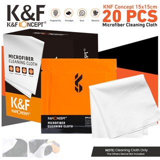 Knf Concept - juego de paño de limpieza de microfibra (15 x 15 cm, 20 paquetes), color blanco