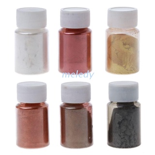 MEL 6 Color Metal Tones Mica Pearl Powder Pigment Kit Cosmetic Grade Metallic Dye