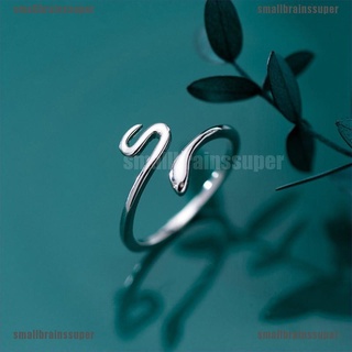smallbrainssuper encantadora forma de serpiente abierta ajustable anillo de dedo para las mujeres simple anillo joyería sbs (1)