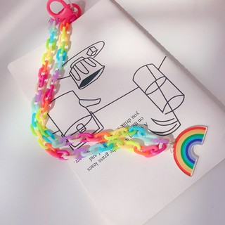 Nuevo collar de cordón de arco iris de acrílico de color caramelo, cadena de gafas, cadena de auriculares, cadena de máscara (7)