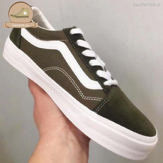 Nuevo VANS clásico deslizamiento en las mujeres zapatos de los hombres bajo Tops zapatillas de deporte zapatos de estudiante Kasut Sekolah verde zapatos deportivos negro blanco (3)