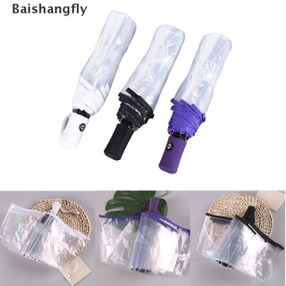 [bsf] paraguas de cierre abierto automático a prueba de viento compacto de lluvia transparente transparente