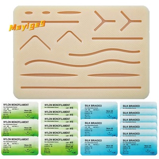 Suture Refill Kit for Students,Silicone Stitching Pad with Threads and ,Suture Training Kit (Education Use Only)
