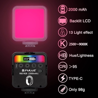 [Misstime] luces de relleno RGB Mini Led luz de vídeo 2700K-9000K en la cámara luz de relleno de belleza fotografía de iluminación de bolsillo en vivo Vlog lámpara