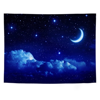 tapiz de luna y estrellas para colgar en la pared azul tapiz estrellado universo cielo nocturno tapiz espacial para dormitorio sala de estar