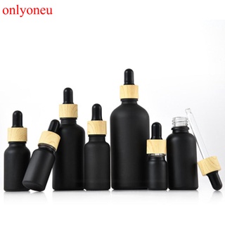 onlyoneu gotero tubos de botella esmerilado vidrio negro aromaterapia botella recargable para masaje esencial aceite pipeta contenedor
