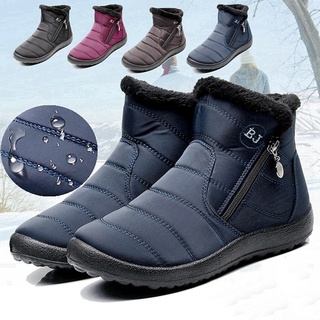 Mujer invierno cálido impermeable algodón zapatos de Nylon nieve tobillo Botas cortas Botas