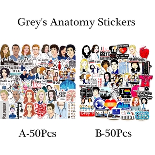 Z & M Grey's Anatomy-Series Pegatinas 2Stlye 50 Unids/Set TV Impermeables Para Juguetes