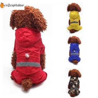 in2capitaleur mascotas suministros impermeables perro transpirable pu mascota mono chaqueta al aire libre ropa protector solar impermeable reflectante con capucha/multicolor (1)