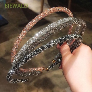 biewald corea diadema simple headhoop hairband accesorios para el cabello moda diamantes de imitación suave niñas cristal cuentas bisel/multicolor