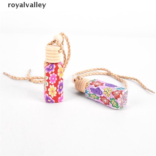 royalvalley moda floral arte impreso colgante coche ambientador perfume difusor fragancia botella cl