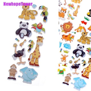 [Newhopeflower] juguetes de niños de dibujos animados lindos animales Zoo pegatinas 3D niños niñas niños pegatinas de Pvc