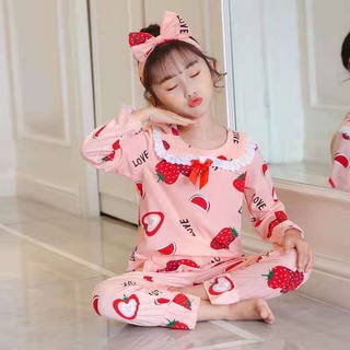 Pijama de las niñas de manga larga delgada de algodón de los niños de la princesa del bebé medio y 10.9
