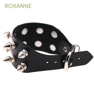 roxanne - pulsera de metal con remache, diseño punk, joyería gótica, piel sintética, multicolor