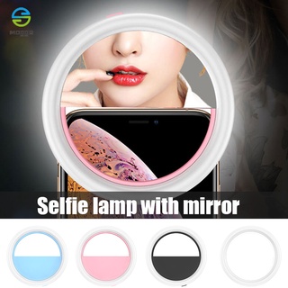 Portable Mini Selfie LED Ring Flash Fill Light Clip Camera Photography for Phone 3 Brightness Levels